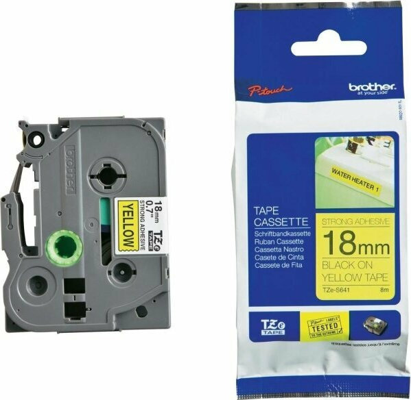 Brother TZE-S641 Ταινία Ετικετογράφου 8m x 18mm σε Κίτρινο Χρώμα