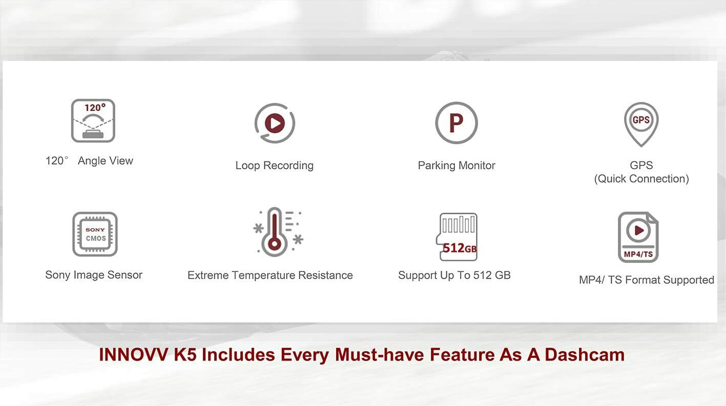 IVV K5 Σετ Κάμερα DVR Μοτοσυκλέτας 4K WiFi, GPS & Κάμερα Οπισθοπορείας - Image 3