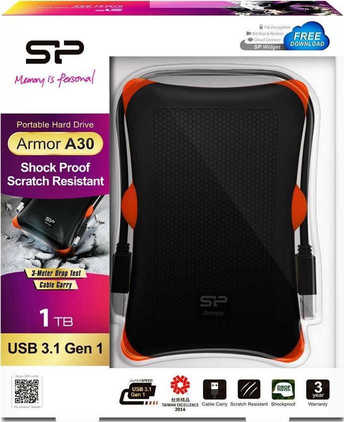 Silicon Power Armor A30 USB 3.0 Εξωτερικός HDD 1TB 2.5" Μαύρο/Πορτοκαλί - Image 5