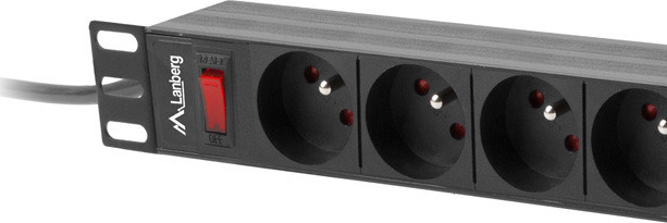 Lanberg Πολύπριζο Rack 19" 1U 16A 3M 9X French Outlets - Image 3