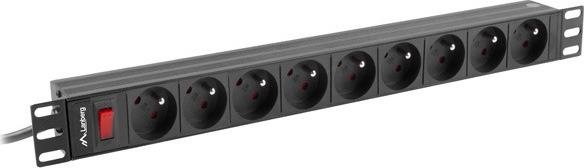 Lanberg Πολύπριζο Rack 19" 1U 16A 3M 9X French Outlets