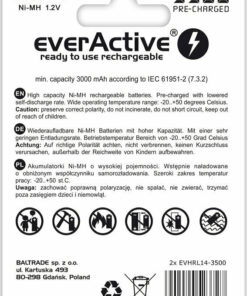 Alternative view of everActive Silver Line C 3500mAh 1.2V 2τμχ