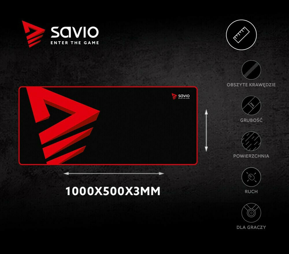 Savio Turbo Dynamic XXL 1000mm Μαύρο/Κόκκινο - Image 4