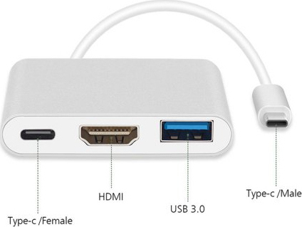 Maclean Energy USB-C male σε HDMI / USB-A / USB-C female (MCTV-840) - Image 2