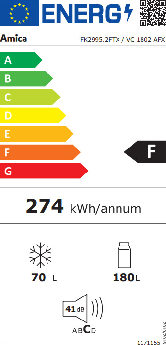 Amica Ψυγειοκαταψύκτης 250lt NoFrost Inox FK2995.2FTX - Image 6