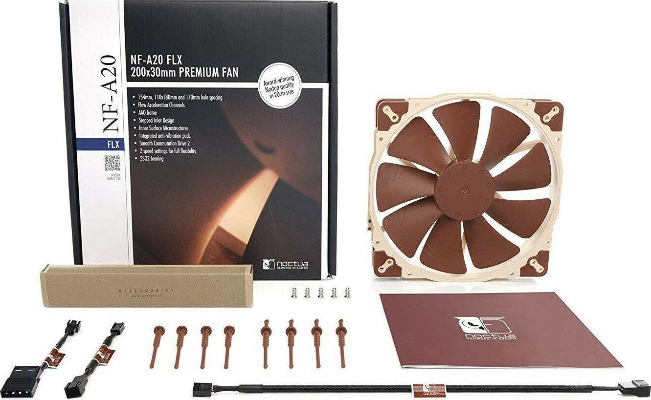 Noctua NF-A20 FLX Case Fan 200mm Καφέ - Image 4