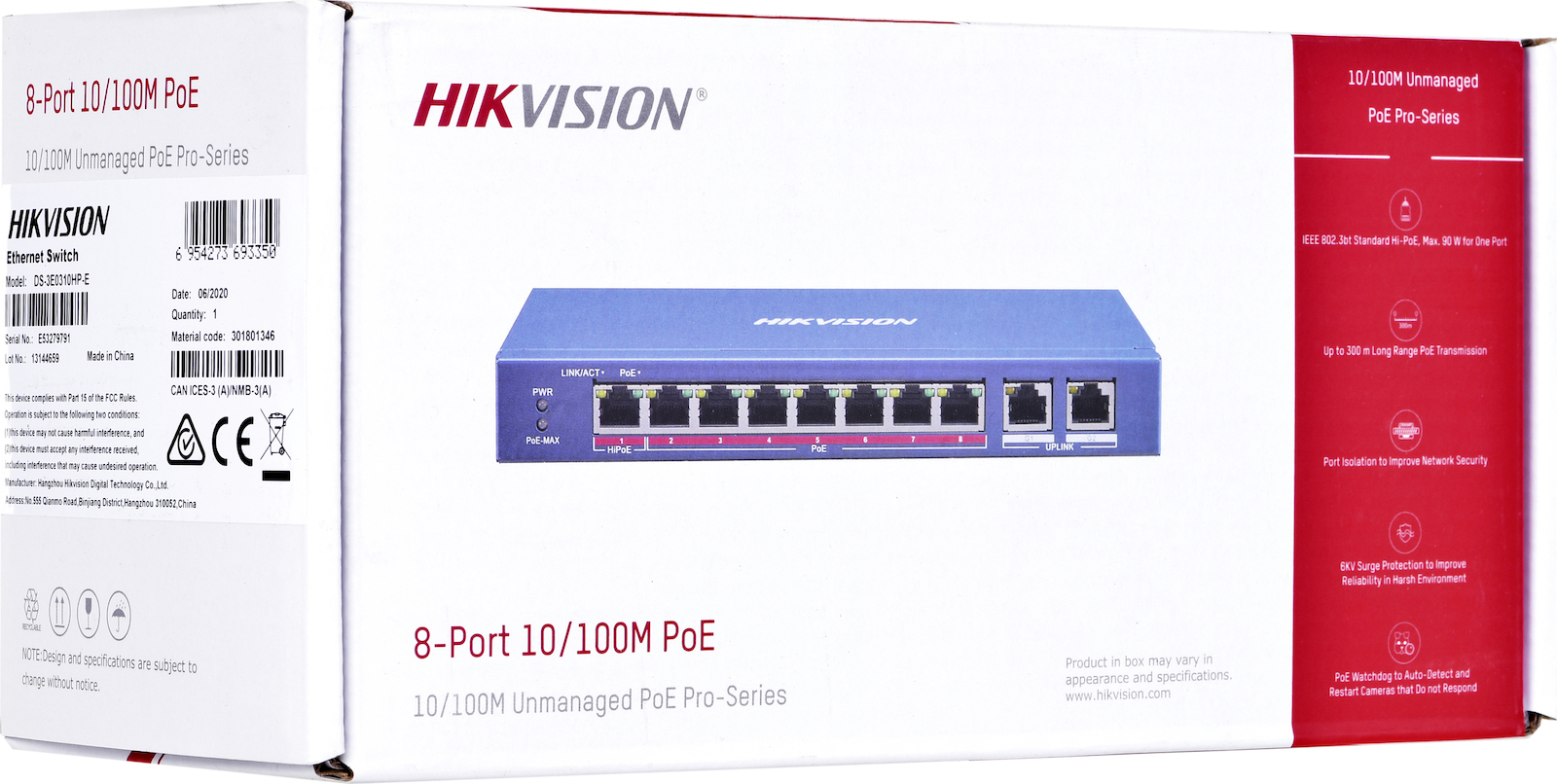 Hikvision DS-3E0310HP-E Unmanaged L2 PoE - Image 9