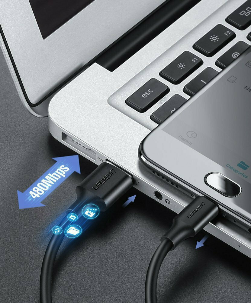 Ugreen US289 Regular USB 2.0 to micro USB Cable Μαύρο 1.5m (60137) - Image 6
