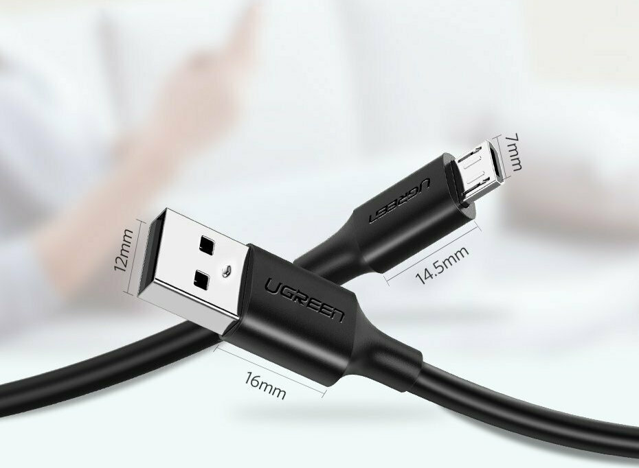 Ugreen US289 Regular USB 2.0 to micro USB Cable Μαύρο 1.5m (60137) - Image 9