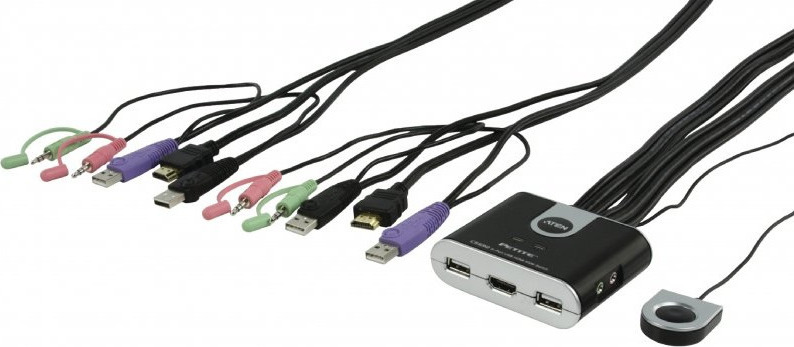 Aten 2-Port USB HDMI/Audio Cable KVM Switch with Remote Port Selector - Image 5