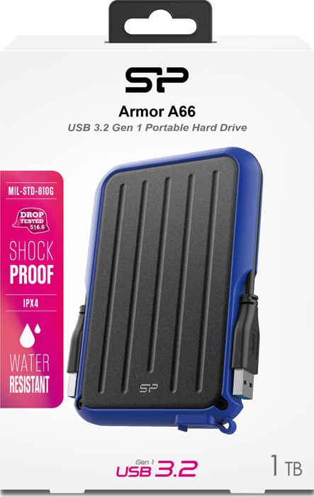 Silicon Power Armor A66 USB 3.2 Εξωτερικός HDD 1.0TB 2.5" Μαύρο/Μπλε - Image 3