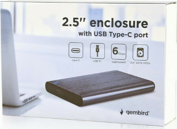 Gembird Θήκη για Σκληρό Δίσκο 2.5" SATA III με σύνδεση USB3.1 σε Γκρι χρώμα - Image 4