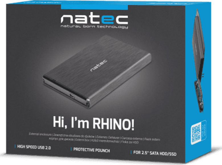 Natec Rhino USB 2.0 Θήκη για Σκληρό Δίσκο 2.5" SATA III με σύνδεση USB2.0 - Image 6