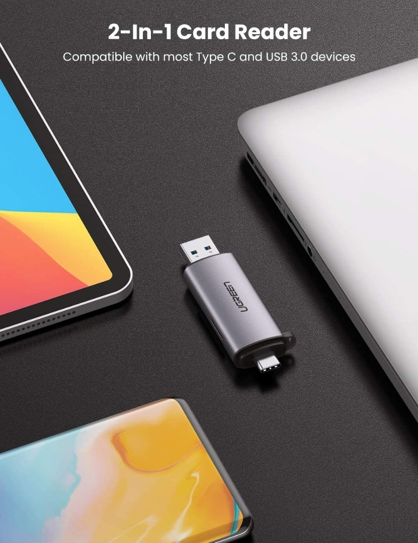 Ugreen Card Reader Type-C για SD/microSD Γκρι - Image 9