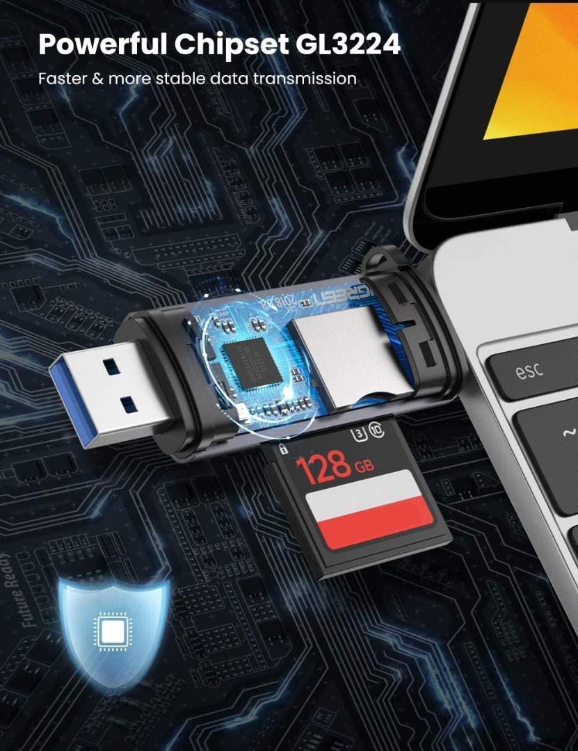 Ugreen Card Reader Type-C για SD/microSD Γκρι - Image 12