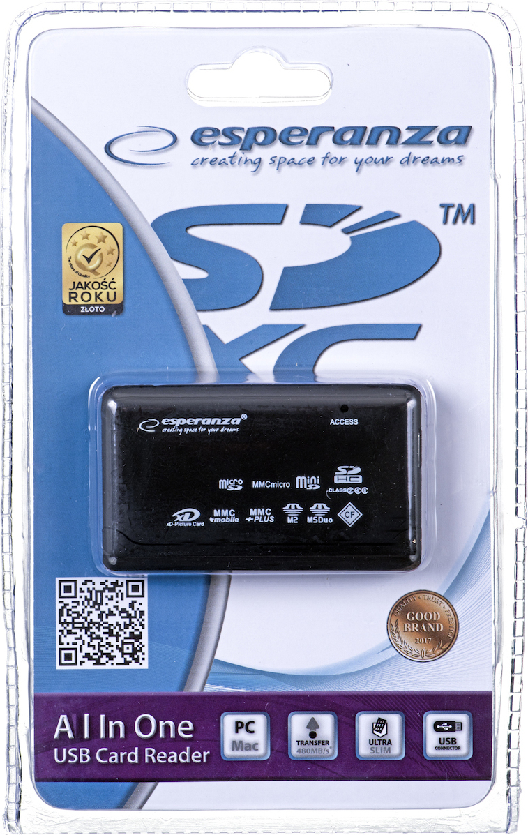 Esperanza EA-119 Card Reader USB 2.0 για SD/microSD/MemoryStick/CompactFlash/xD - Image 2