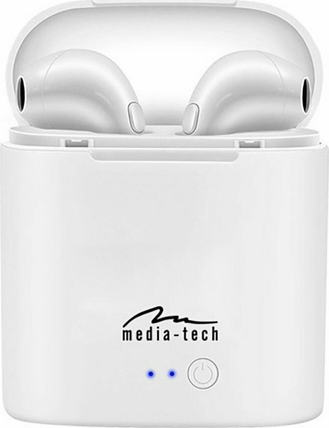 Media-Tech MT3589 Earbud Bluetooth Handsfree Ακουστικά με Αντοχή στον Ιδρώτα και Θήκη Φόρτισης Λευκά - Image 7