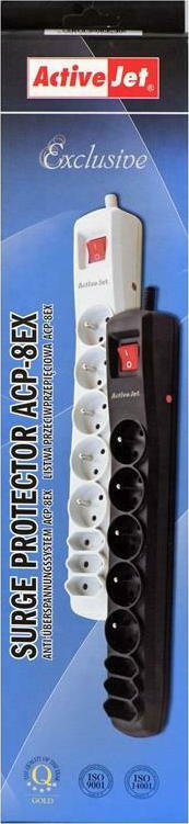 Active Jet APN-8G/1.5M-GR Πολύπριζο Ασφαλείας 8 Θέσεων με Διακόπτη και Καλώδιο 1.5m Γκρι - Image 4