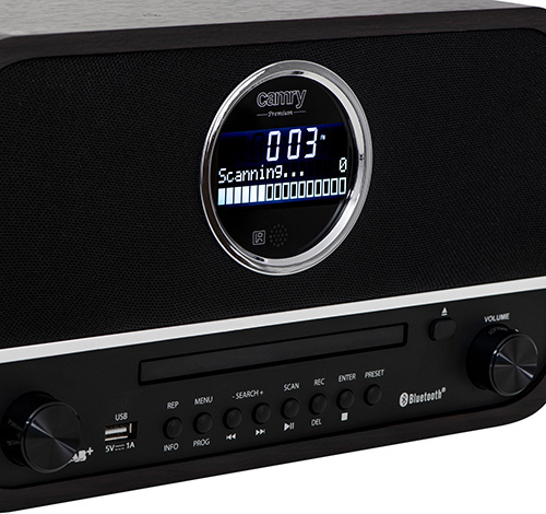 Camry CR1182 Retro Επιτραπέζιο Ραδιόφωνο Ρεύματος DAB+ με Bluetooth και USB Μαύρο - Image 5