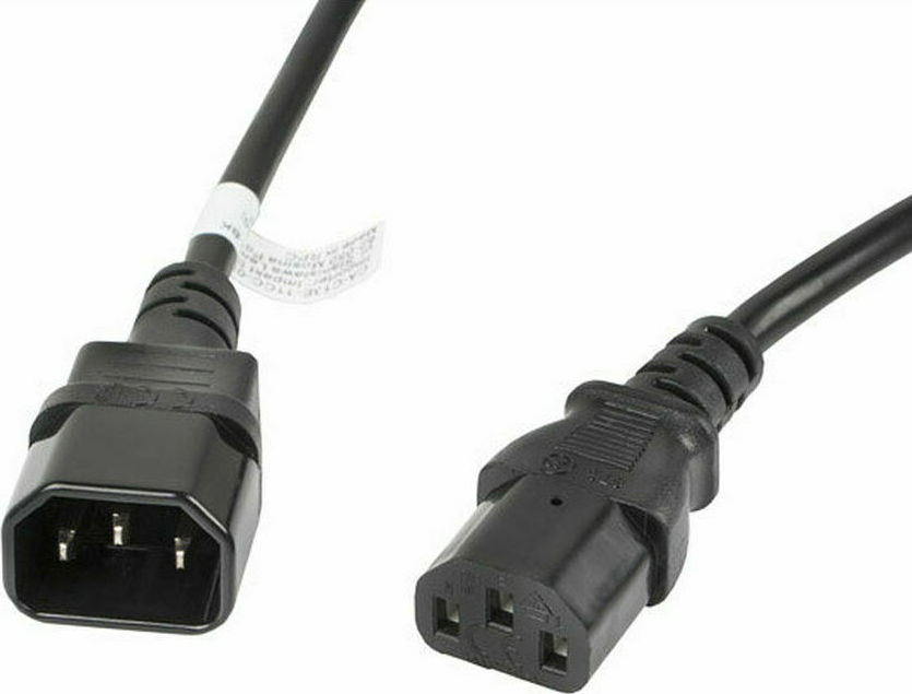 Lanberg IEC C13 - IEC C14 Cable 3m Μαύρο (CA-C13E-11CC-0030-BK)
