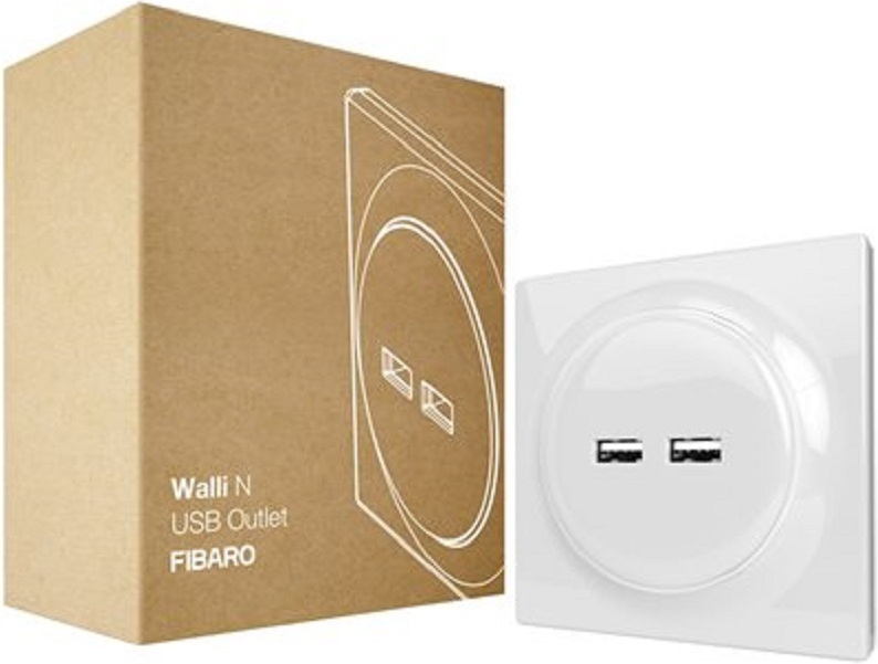 Fibaro Walli N Χωνευτή Πρίζα Ρεύματος με 2 Θύρες USB Λευκή - Image 8