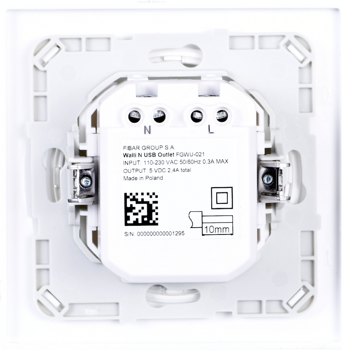 Fibaro Walli N Χωνευτή Πρίζα Ρεύματος με 2 Θύρες USB Λευκή - Image 5