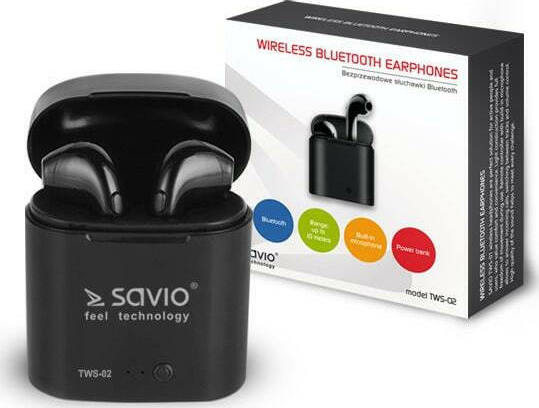 Savio TWS-02 Earbud Μαύρα - Image 5