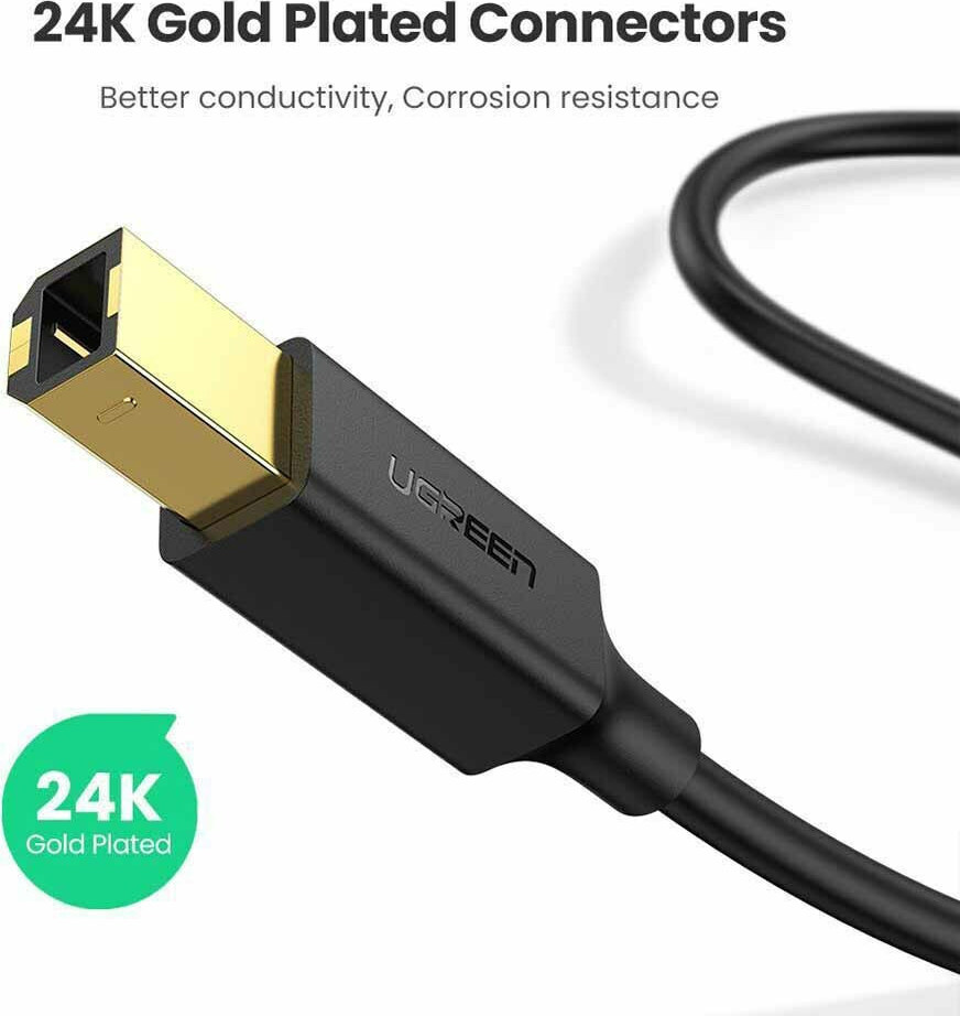 Ugreen USB 2.0 Cable USB-A male - USB-B male Μαύρο 3m 10351 - Image 5