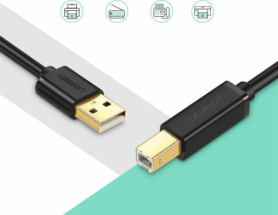 Ugreen USB 2.0 Cable USB-A male - USB-B male Μαύρο 3m 10351 - Image 8