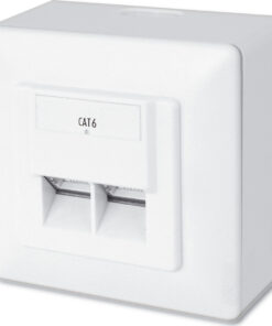 Digitus Εξωτερική Διπλή Πρίζα Δικτύου RJ45 Τύπου Cat6 σε Λευκό Χρώμα DN-9006-N