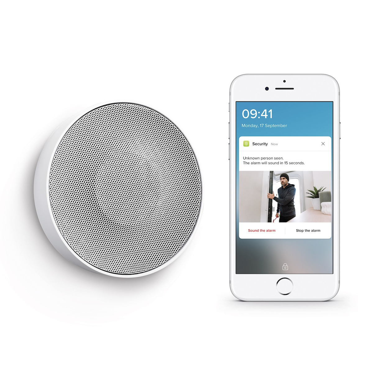 Netatmo Ασύρματη Σειρήνα Συναγερμού Μπαταρίας Εσωτερικού Χώρου 110dB 13x13εκ. - Image 2