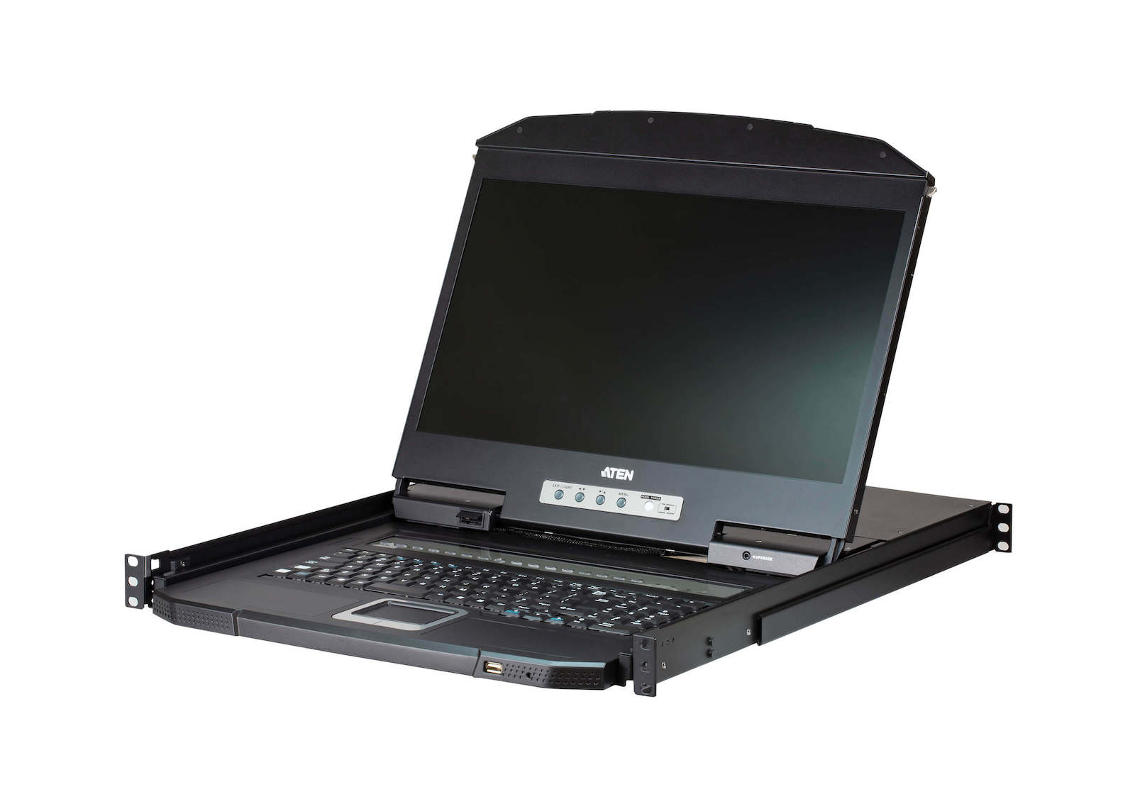 Aten 8-Port PS/2-USB VGA Single Rail WideScreen LCD KVM Switch