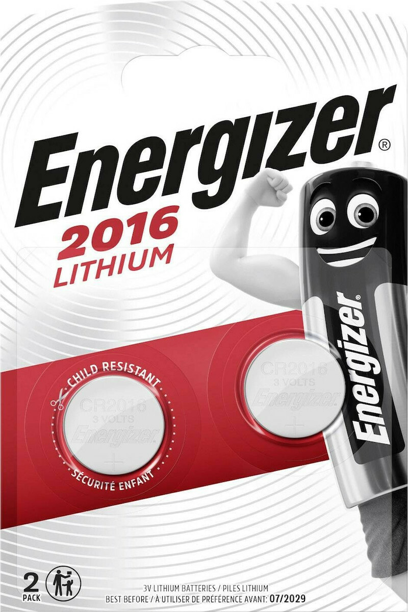Energizer Μπαταρίες Λιθίου Ρολογιών CR2016 3V 2τμχ