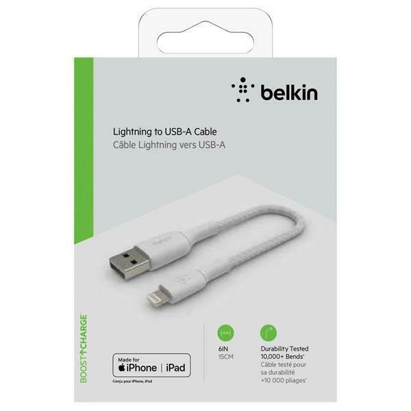 Belkin Braided USB to Lightning Cable Λευκό 0.15m (CAA002bt0MWH) - Image 8