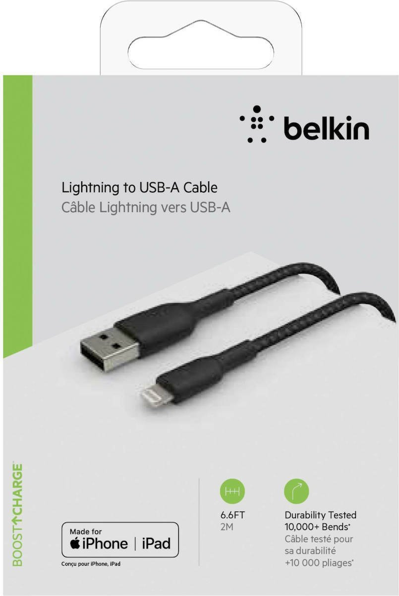 Belkin Coated Mfi Cert USB to Lightning Cable Μαύρο 2m (CAA002BT2MBK) - Image 4