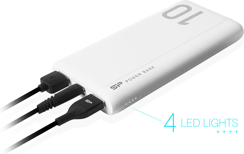 Silicon Power GP15 Power Bank 10000mAh με 2 Θύρες USB-A Λευκό - Image 4