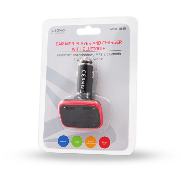 Savio FM Transmitter Αυτοκινήτου TR-10 με USB / Bluetooth