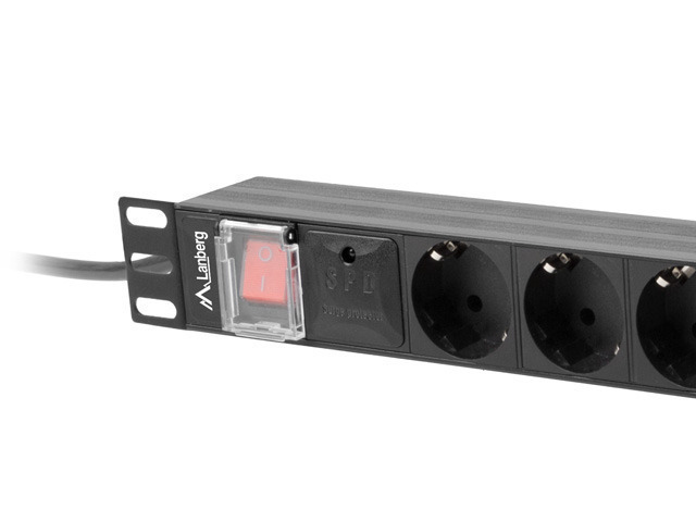 Lanberg Πολύπριζο Rack 1U, 16A, 8X Shuko, 2m - Image 4