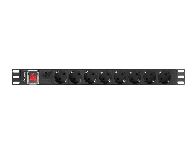 Lanberg Πολύπριζο Rack 1U, 16A, 8X Shuko, 2m - Image 2