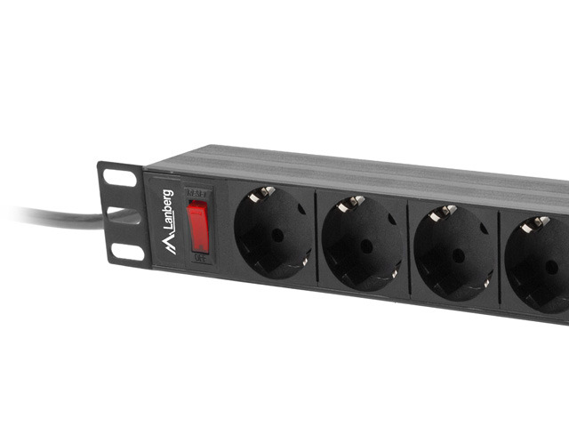 Lanberg Πολύπριζο Rack 19" PDU 1U 9x Schuko - Image 4