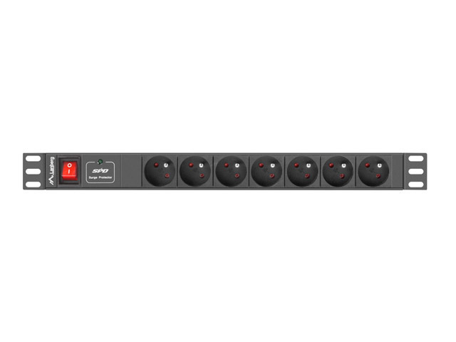Lanberg PDU Rack Power Strip (1U,10A,7X 230V,2M) Μαύρο - Image 2