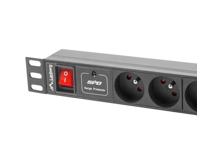 Lanberg PDU Rack Power Strip (1U,10A,7X 230V,2M) Μαύρο - Image 4