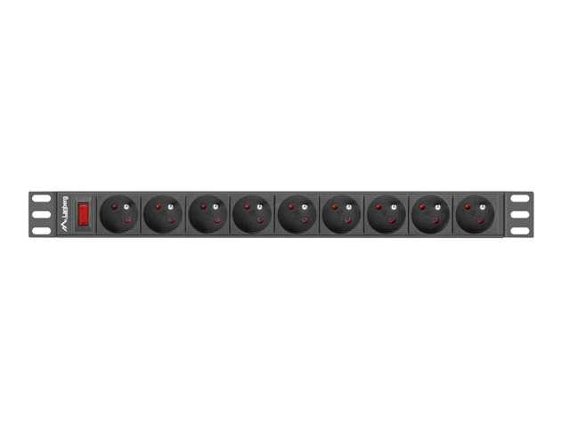 Lanberg Πολύπριζο Rack 19" 1U 16A 3M 9X French Outlets - Image 4
