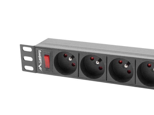 Lanberg Πολύπριζο Rack 19" 1U 16A 3M 9X French Outlets - Image 5