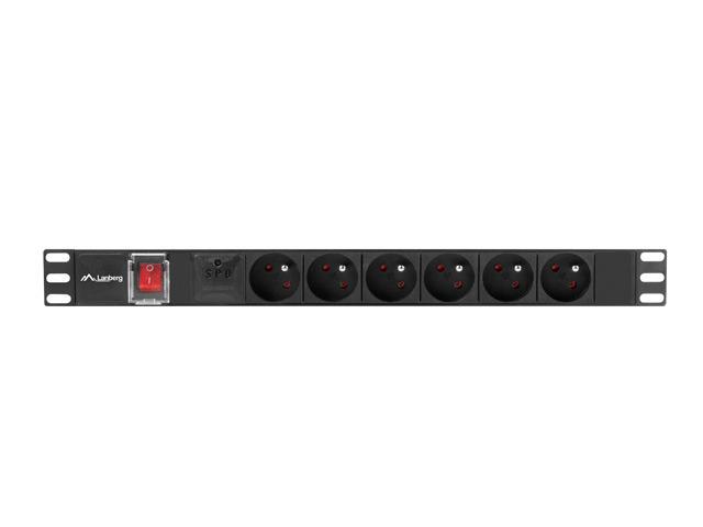 Lanberg Power Strip PDU Rack 19" (1U, 16A, 6X 230V PL, 2m) Μαύρο - Image 2