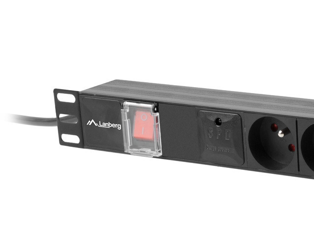 Lanberg Power Strip PDU Rack 19" (1U, 16A, 6X 230V PL, 2m) Μαύρο - Image 4