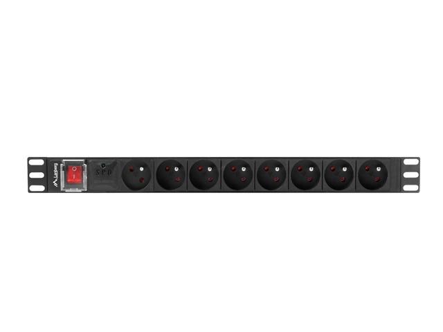 Lanberg Power Strip PDU Rack 19" (1U, 16A, 8X 230V PL, 2m) Μαύρο - Image 2