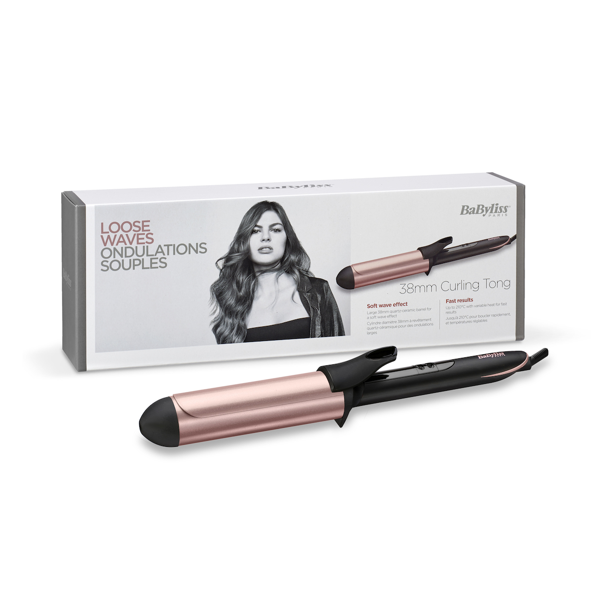 Babyliss Loose Waves Ψαλίδι Μαλλιών για Μπούκλες 38mm C453E