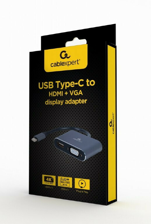 Cablexpert USB-C male σε HDMI / VGA female 1τμχ (A-USB3C-HDMIVGA-01) - Image 3