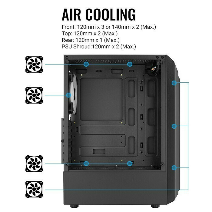 Aerocool Bionic V2 Midi Tower με Πλαϊνό Παράθυρο - Image 6